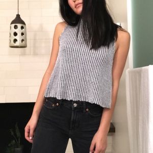 Knit high-necked tank top